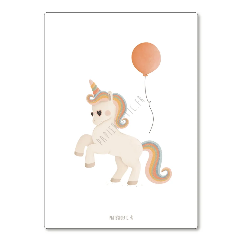 Carte "Licorne arc-en-ciel"