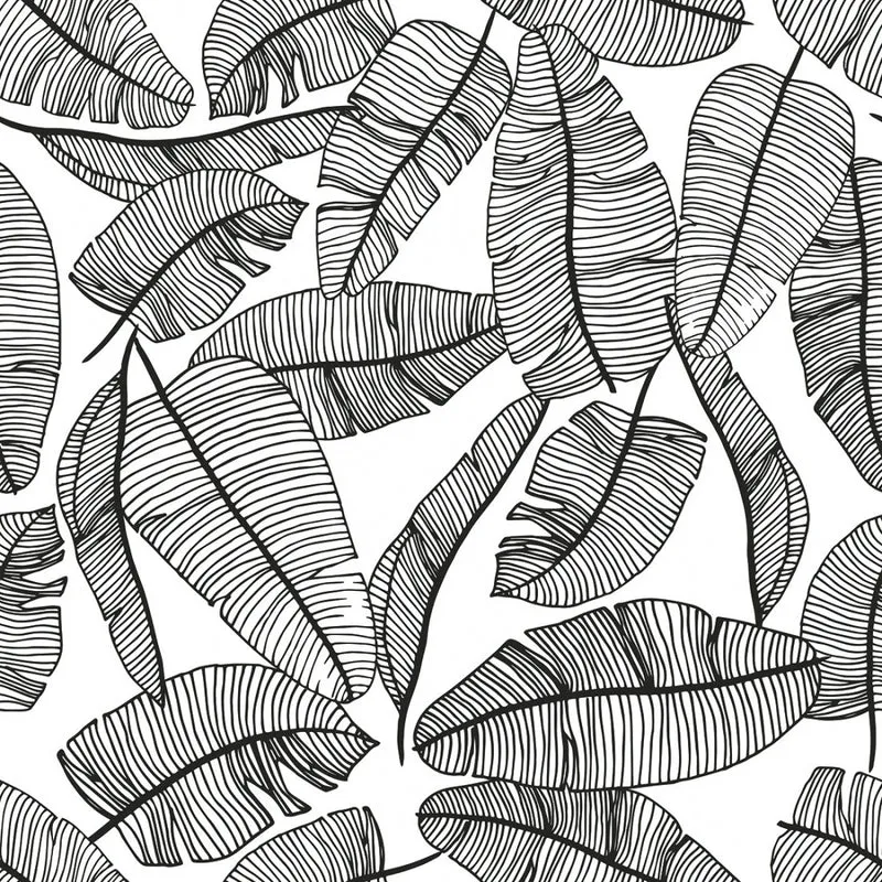 Papier peint feuilles - Leaves black