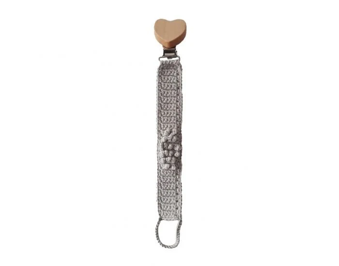 Attache sucette crochet gray