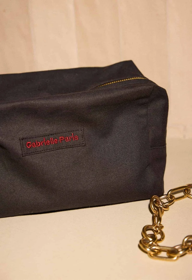 Trousse de Toilette Noir Brodé - Gabrielle Paris