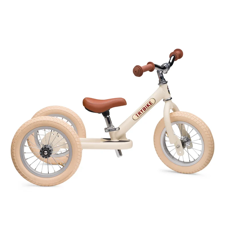 Draisienne / Trybike en acier vintage - Crème