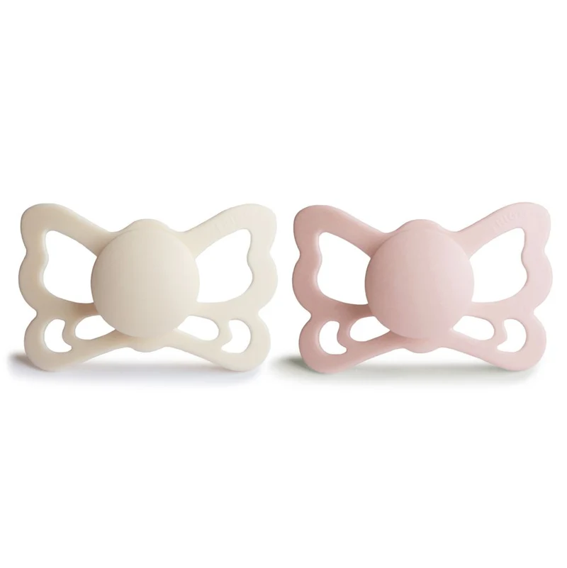Lot de 2 tétines silicone Butterfly - Cream & Blush
