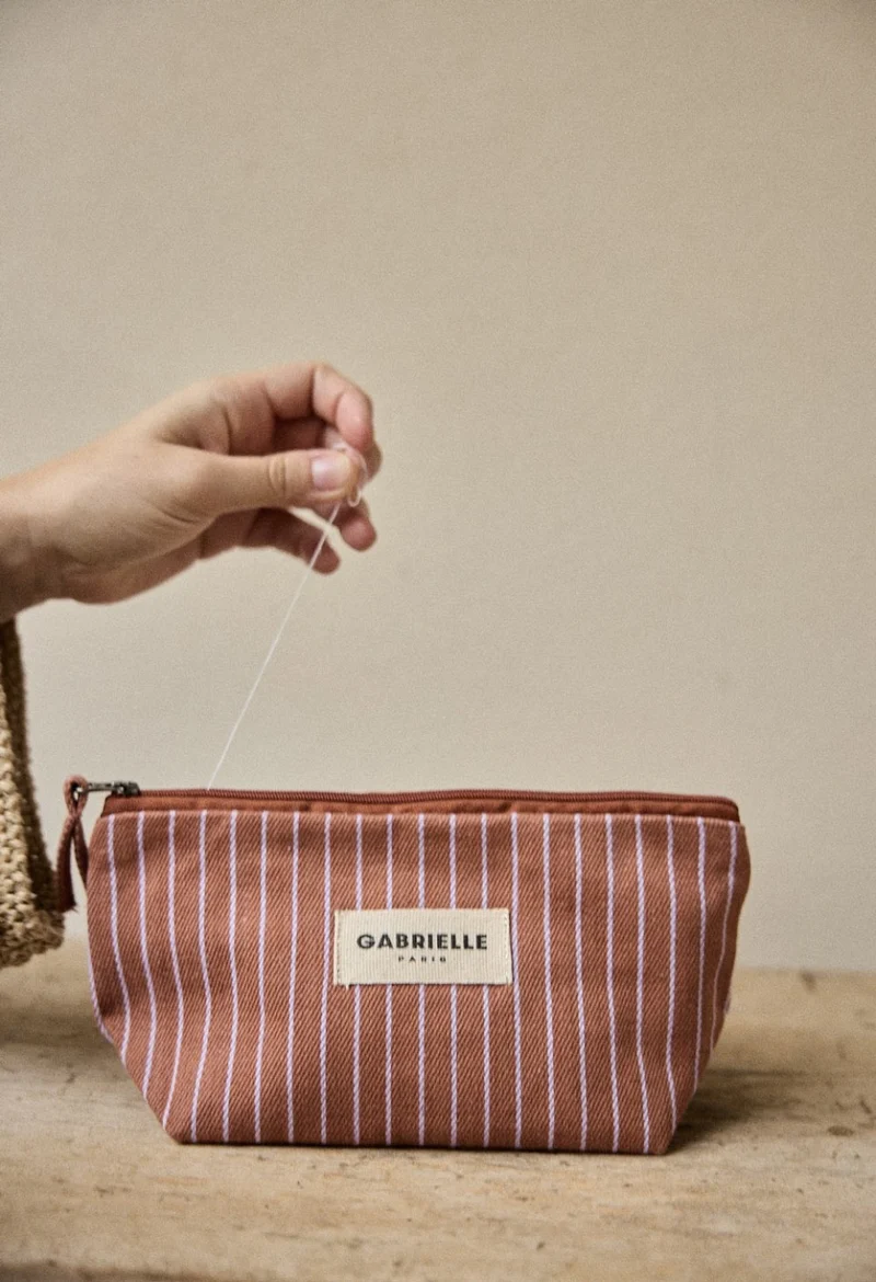 Trousse de Beauté Rayures Lilas - Gabrielle Paris