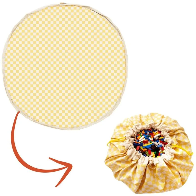 Tapis de Jeu & Sac à Jouets Vichy Yellow - Play and Go