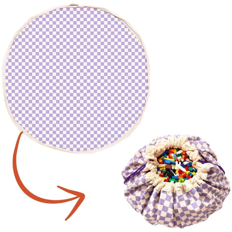 Tapis de Jeu & Sac à Jouets Vichy Purple - Play and Go
