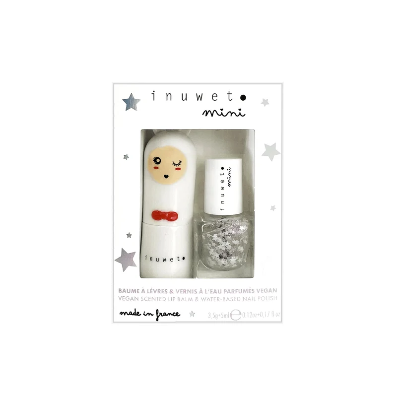 Coffret Baume et Vernis Blanc Étoiles - Inuwet