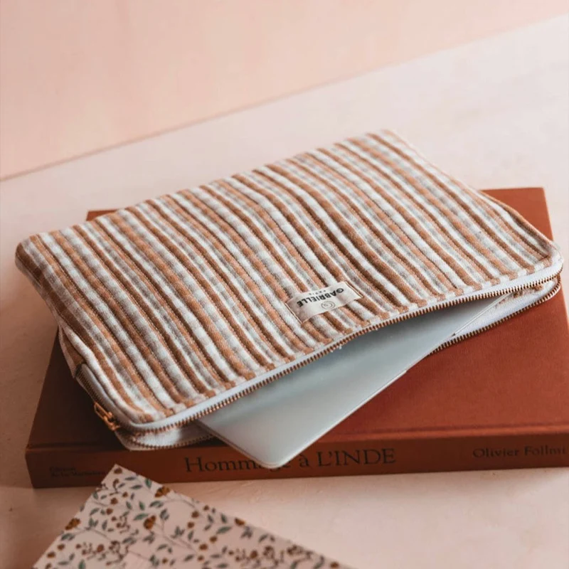 Pochette Ordinateur Vichy Camel - Gabrielle Paris