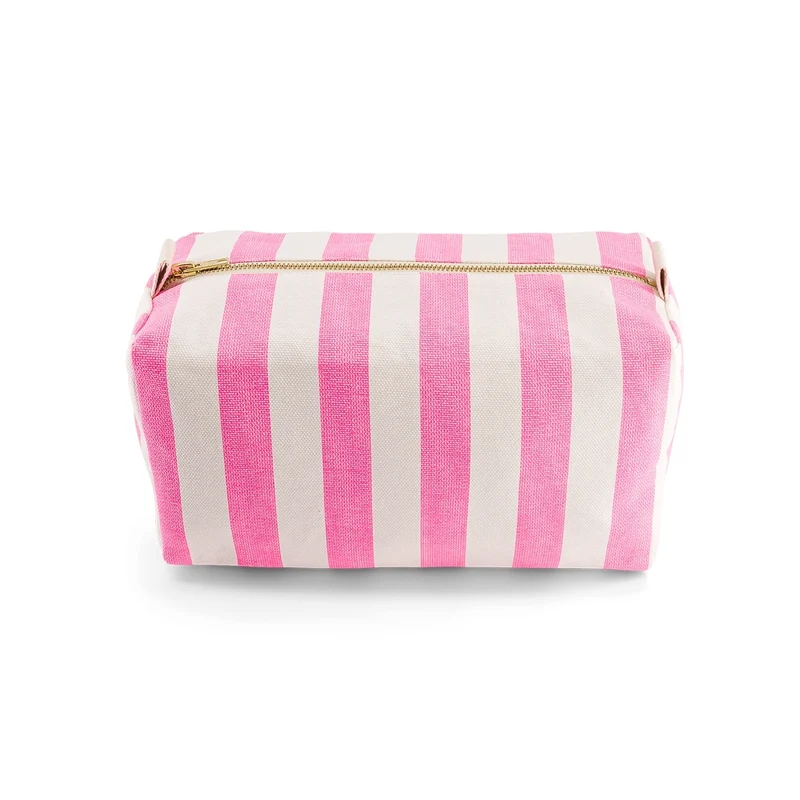 Trousse de Toilette Rayures Rose Fluo - Rose in April