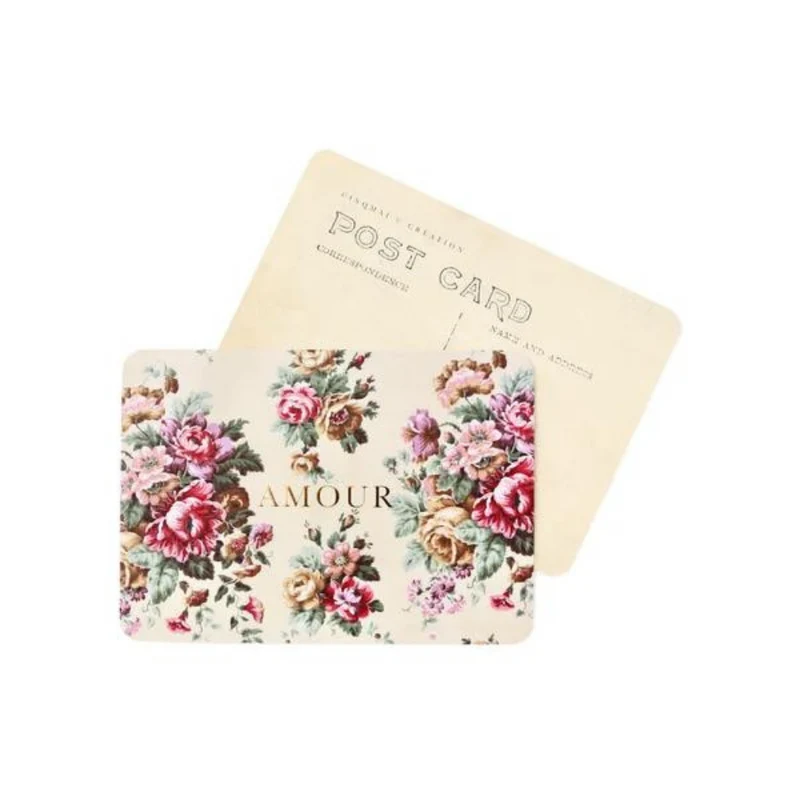 Carte Amour Fleurs Roses - Cinqmai