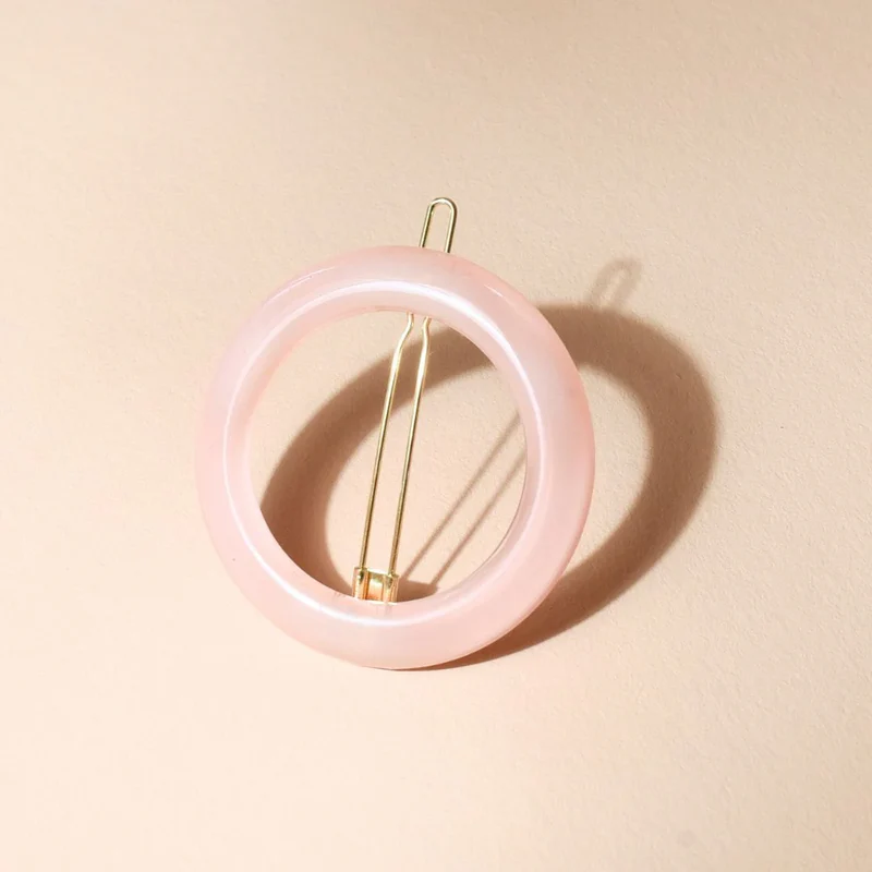 Barrette Ronde Rose Dragée - Bachca