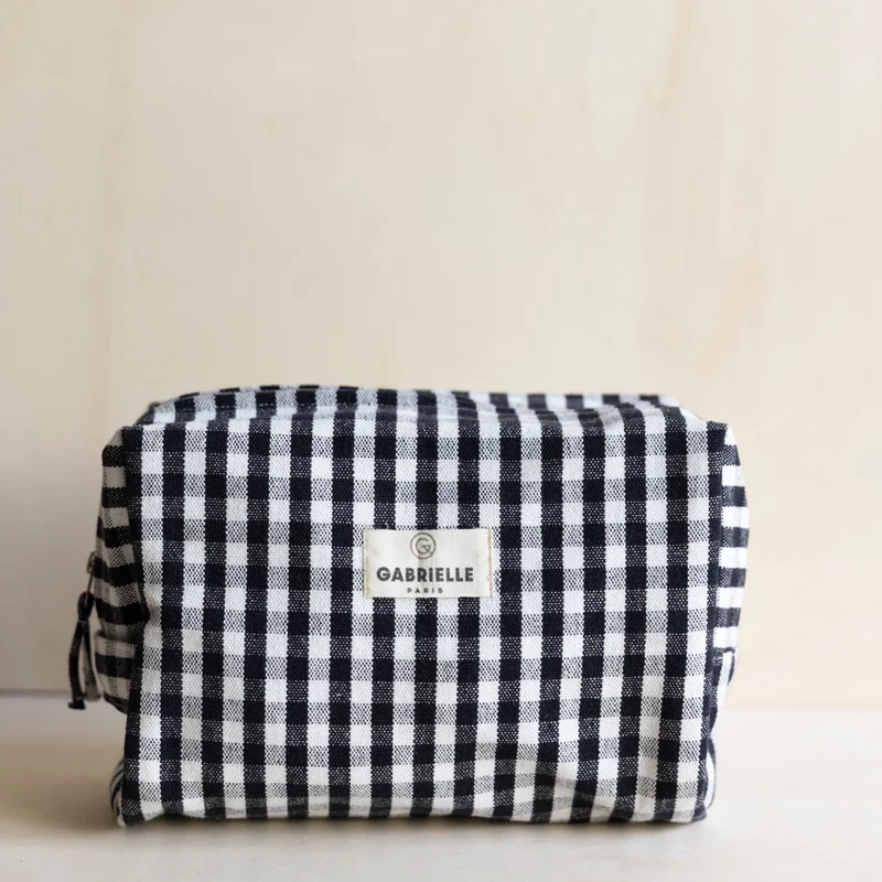 Trousse Palma de Toilette Vichy Noir - Gabrielle Paris