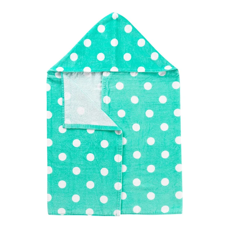 Mint Dandy Dot Hooded Towel - Personalized