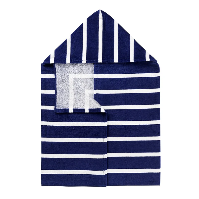 Navy Dandy Stripe Hooded Towel - Personalized