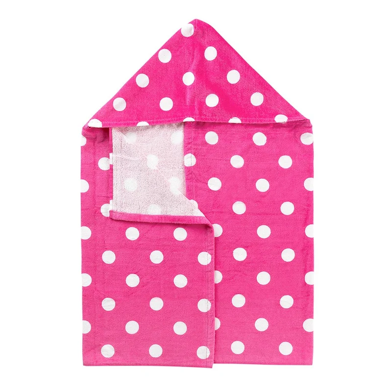 Hot Pink Dandy Dot Hooded Towel - Personalized