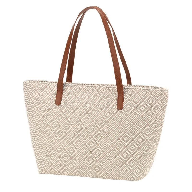 Tan Diamond Charlotte Purse - Personalized