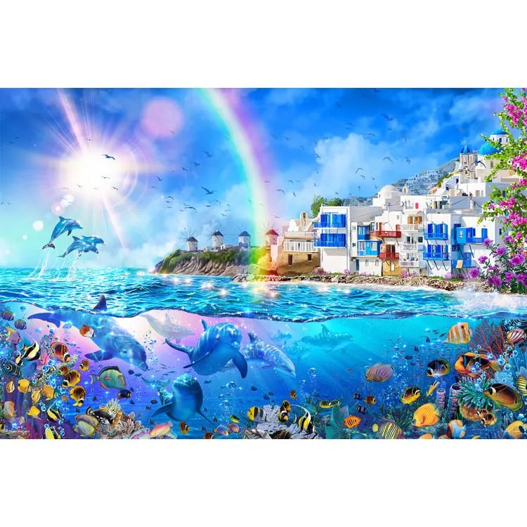 Puzzle Delfíni z Mykonosu Larsen 1000 dílků YAM-10-1489