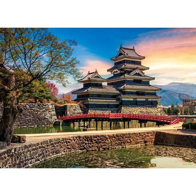 Puzzle Hrad Matsumoto při západu slunce Nagano 500 dílků YAM-05-1038
