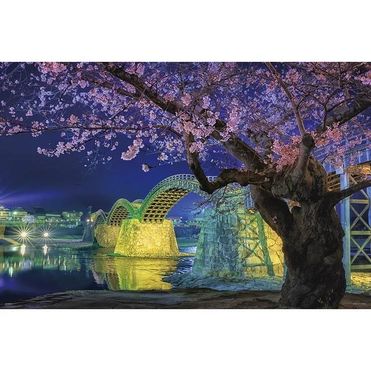 Puzzle Kintaikyo Noc Třešňové květy 1000 dílků YAM-10-1364 YANOMAN