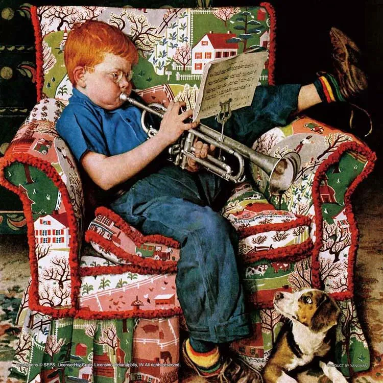 Puzzle Tréninková hra na trumpetu Norman Rockwell 306 dílků YAM-36-06 YANOMAN
