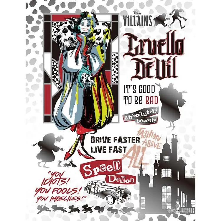 Puzzle Černo-stříbrná / Cruella 101 dalmatinů 300 dílků YAM-42-96 YANOMAN