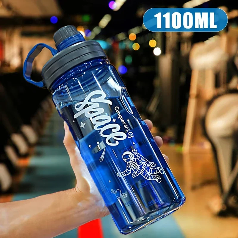 Gourde d'Eau Graduée Transparente Bleu 1.1 L