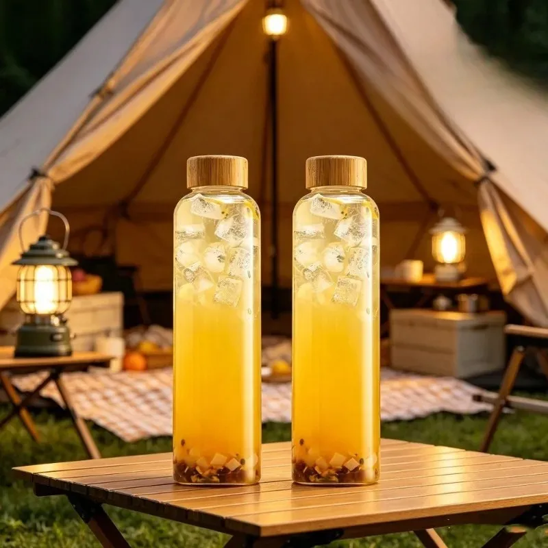 Lot de 2 Gourde Verre Bambou 750ml