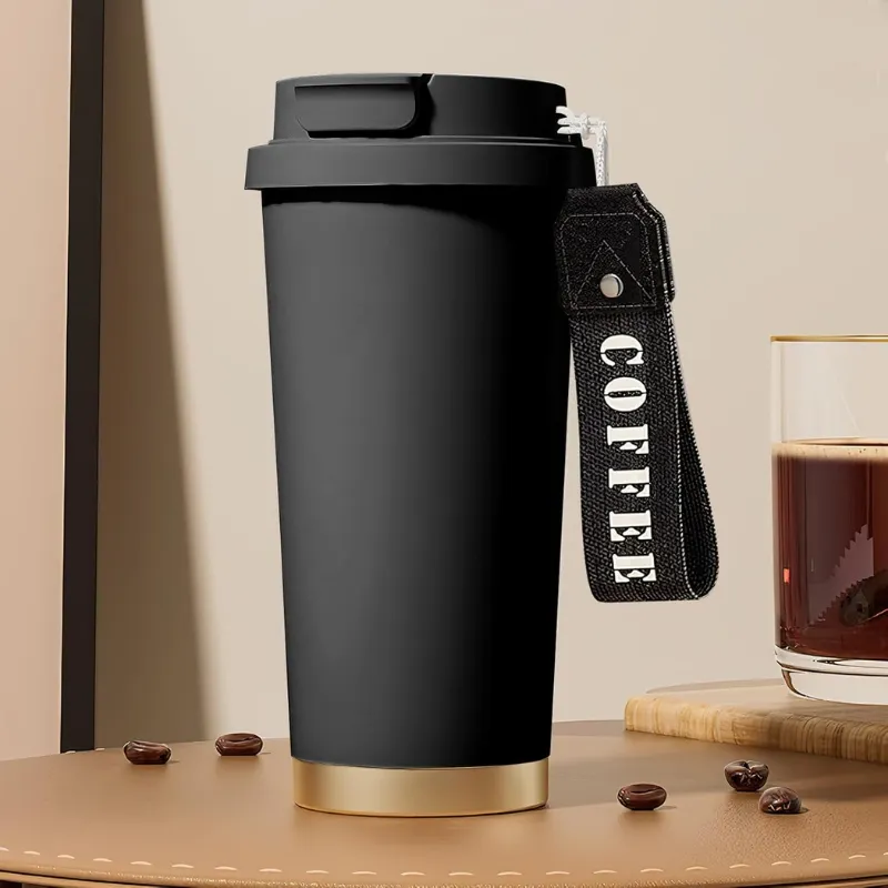 Mug Paille Retractable Noir 500ml
