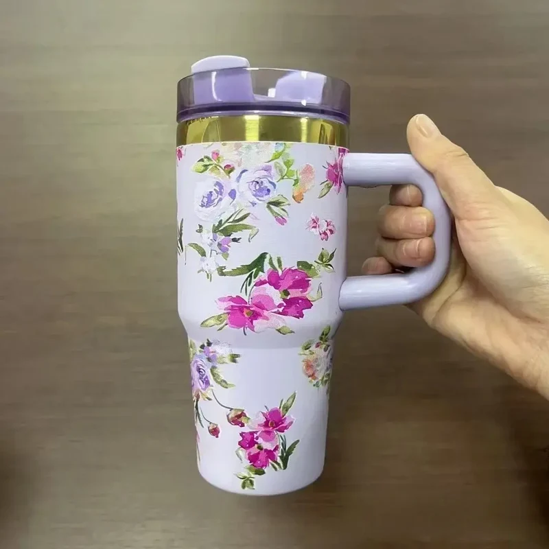 Gourde Thermos Mug Fleurs 14 oz