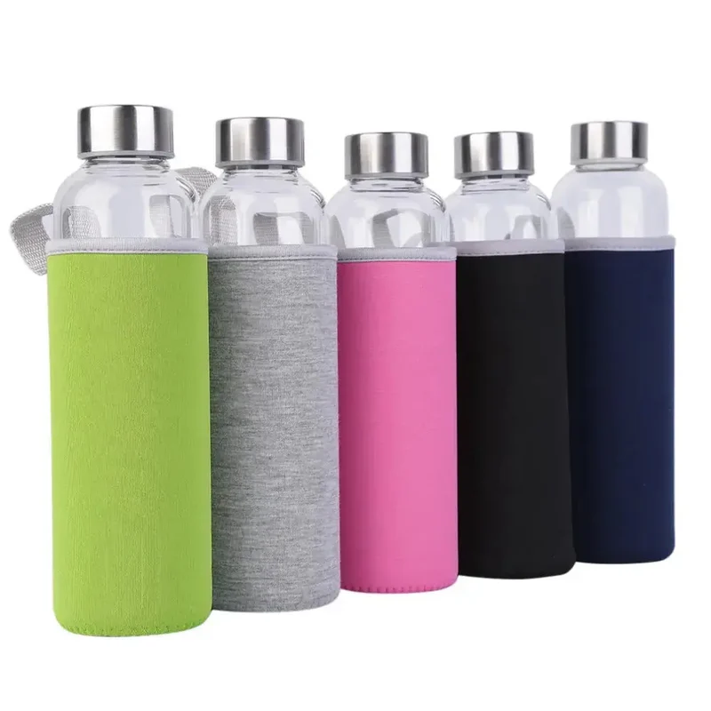 Bouteille En Verre Borosilicaté Avec Manchon de Protection 550ml