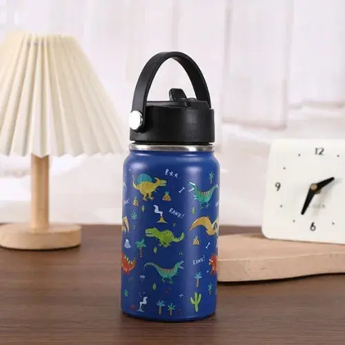 Gourde Inox Enfant Avec Paille 12oz