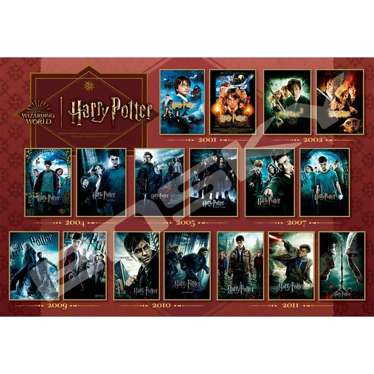 Puzzle Harry Potter - kolekce filmových plakátů – 1000 dílků, ENS-1000T-342