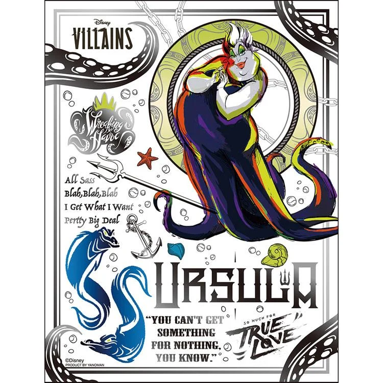 Puzzle černo-stříbrné / Ursula Villains 300 dílků YAM-42-90 YANOMAN