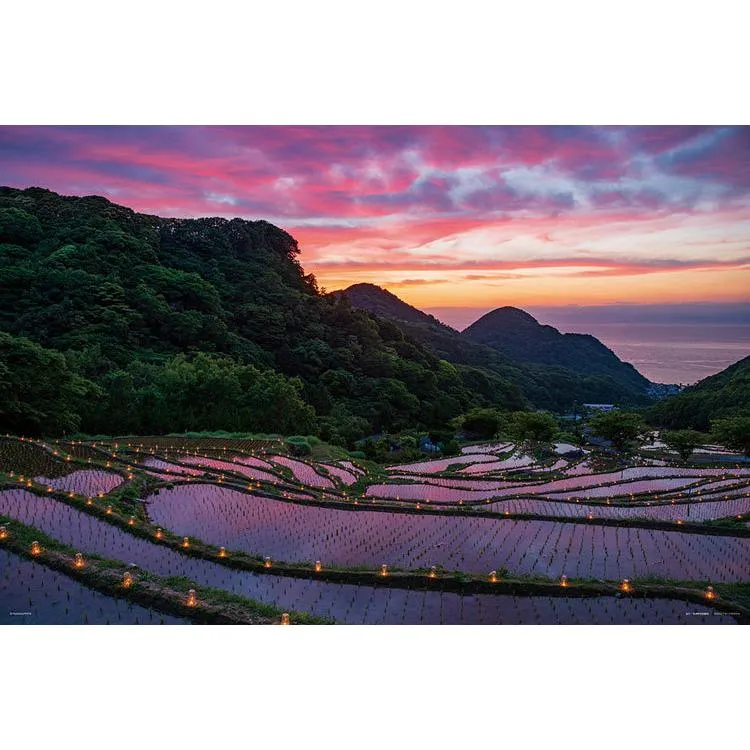 Puzzle Noc svíček v Ishibe Terraced Fields Shizuoka 1000 dílků YAM-10-1425 YANOMAN