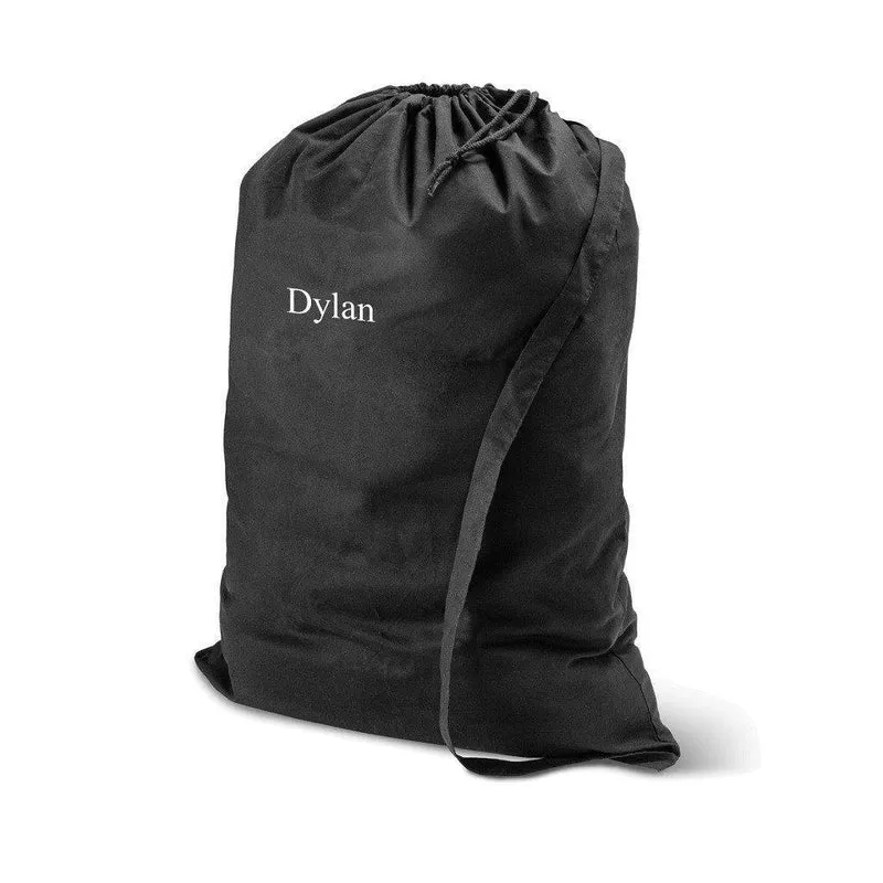 Black Personalized Laundry Bag