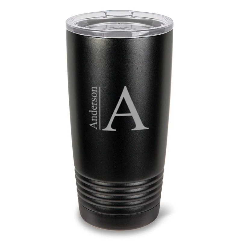 20 oz. Matte Black Double Wall Personalized Insulated Tumbler