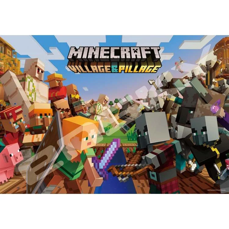 Puzzle Vesnice a drancování Minecraft – 1000 dílků, ENS-1000T-393
