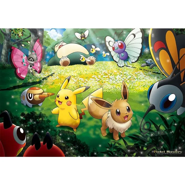 Puzzle Sluneční světlo skrz les Pokémon – 1000 dílků, ENS-1000T-126