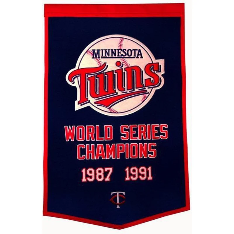 Minnesota Twins Vintage Wool Dynasty Banner With Cafe Rod