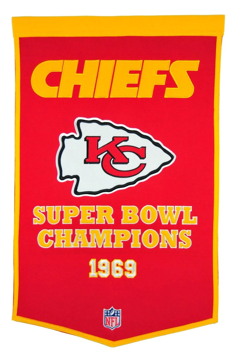 Kansas City Chiefs Vintage Wool Dynasty Banner With Cafe Rod