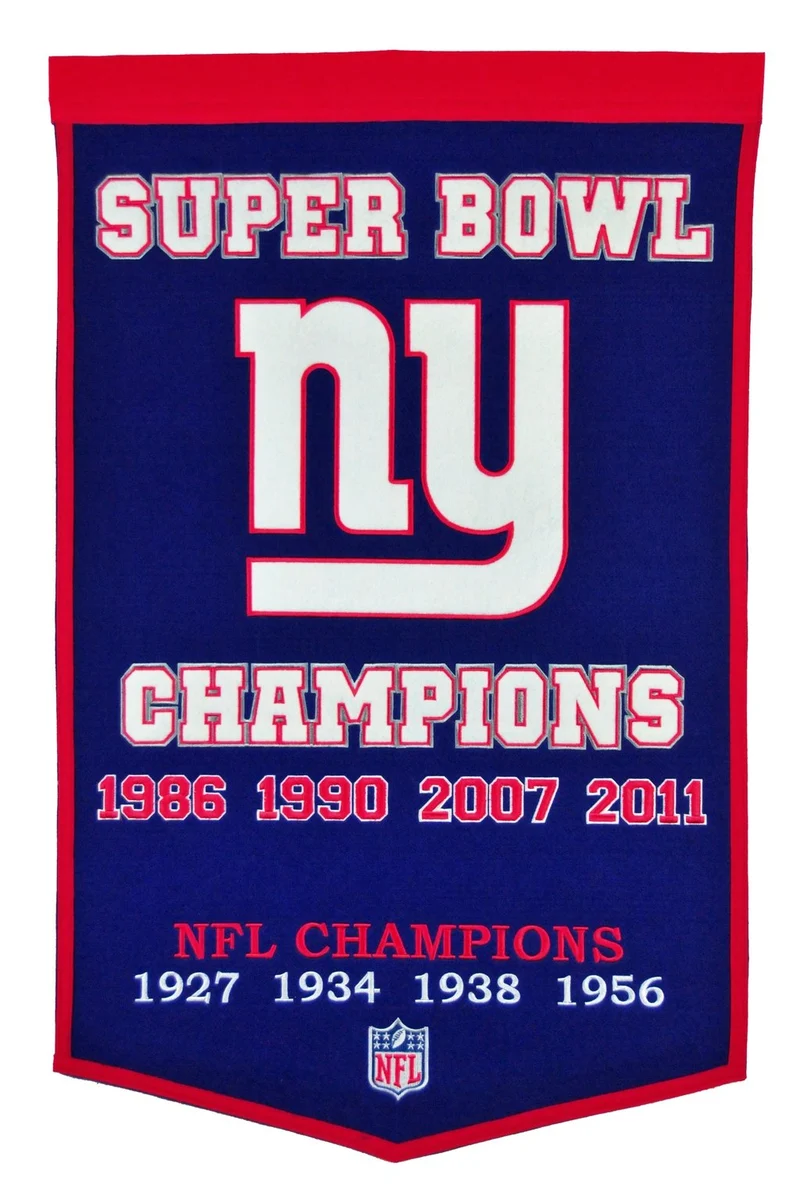 New York Giants Vintage Wool Dynasty Banner With Cafe Rod