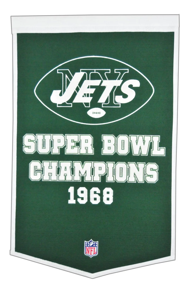 New York Jets Vintage Wool Dynasty Banner With Cafe Rod