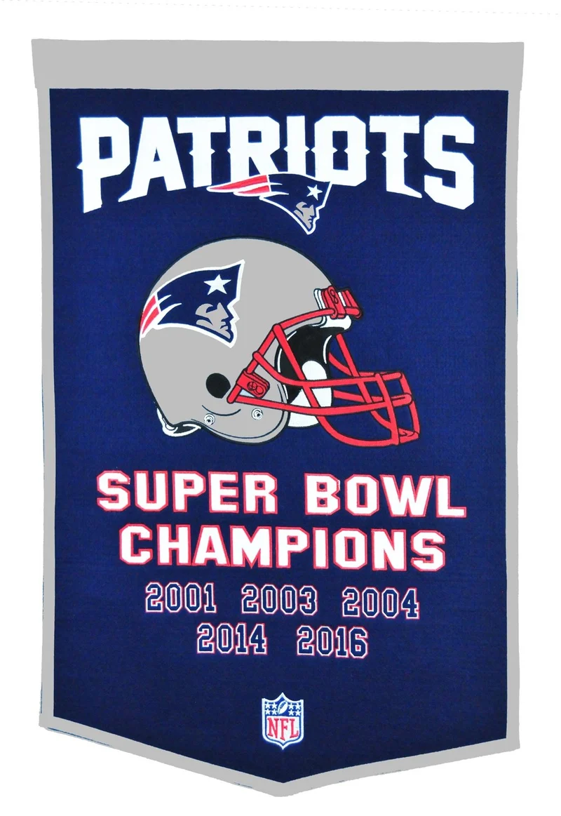 New England Patriots Vintage Wool Dynasty Banner With Cafe Rod