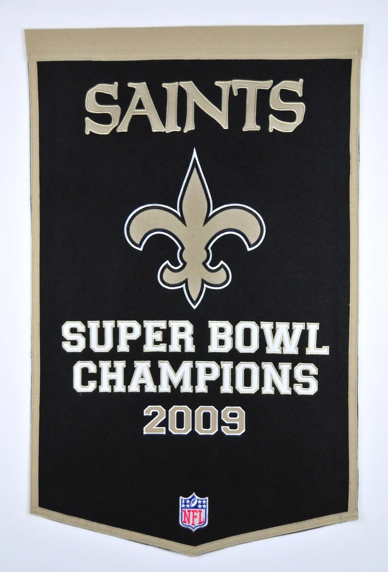 New Orleans Saints Vintage Wool Dynasty Banner With Cafe Rod