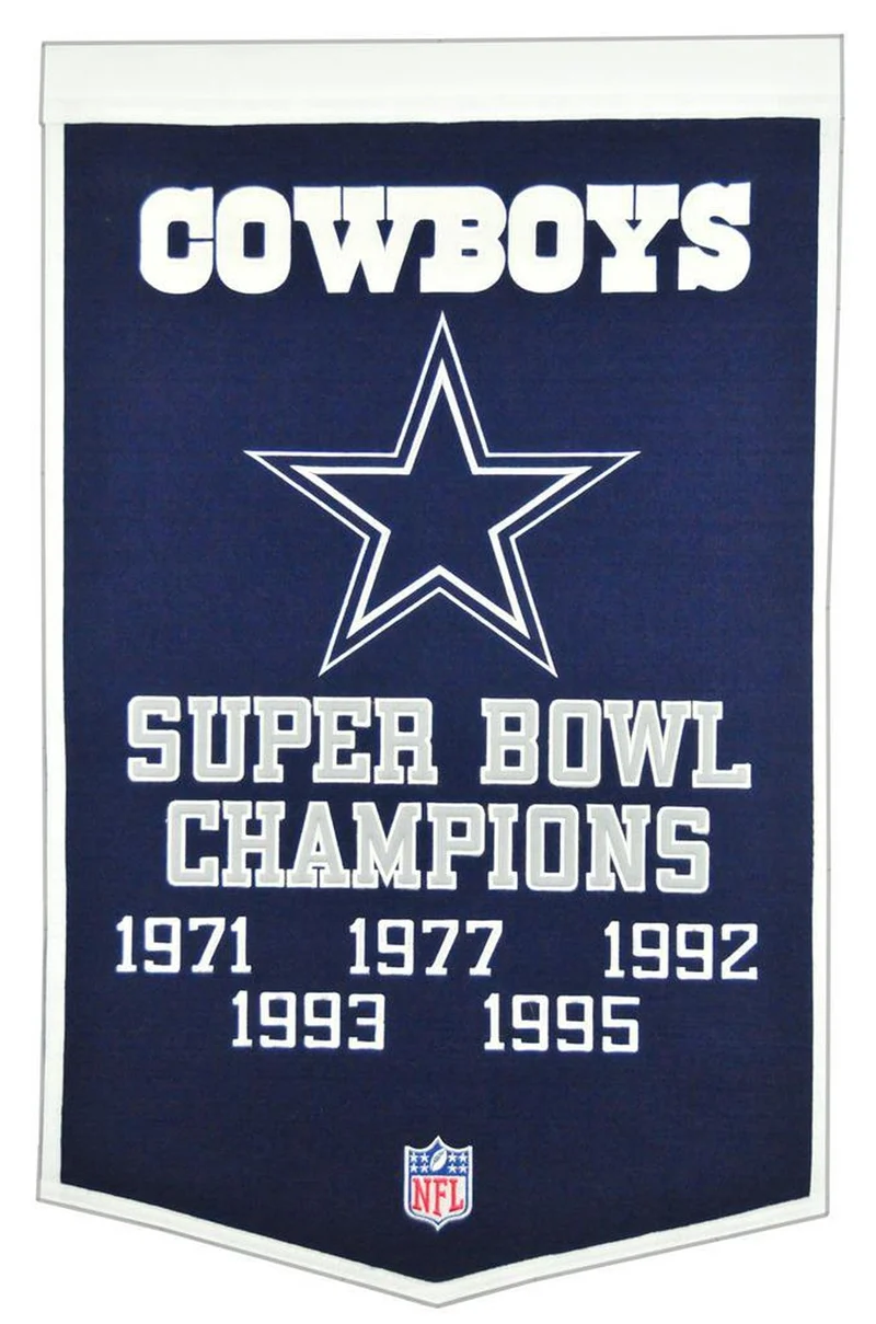 Dallas Cowboys Vintage Wool Dynasty Banner With Cafe Rod