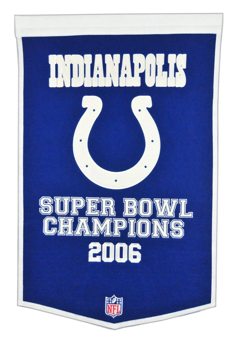 Indianapolis Colts Vintage Wool Dynasty Banner With Cafe Rod