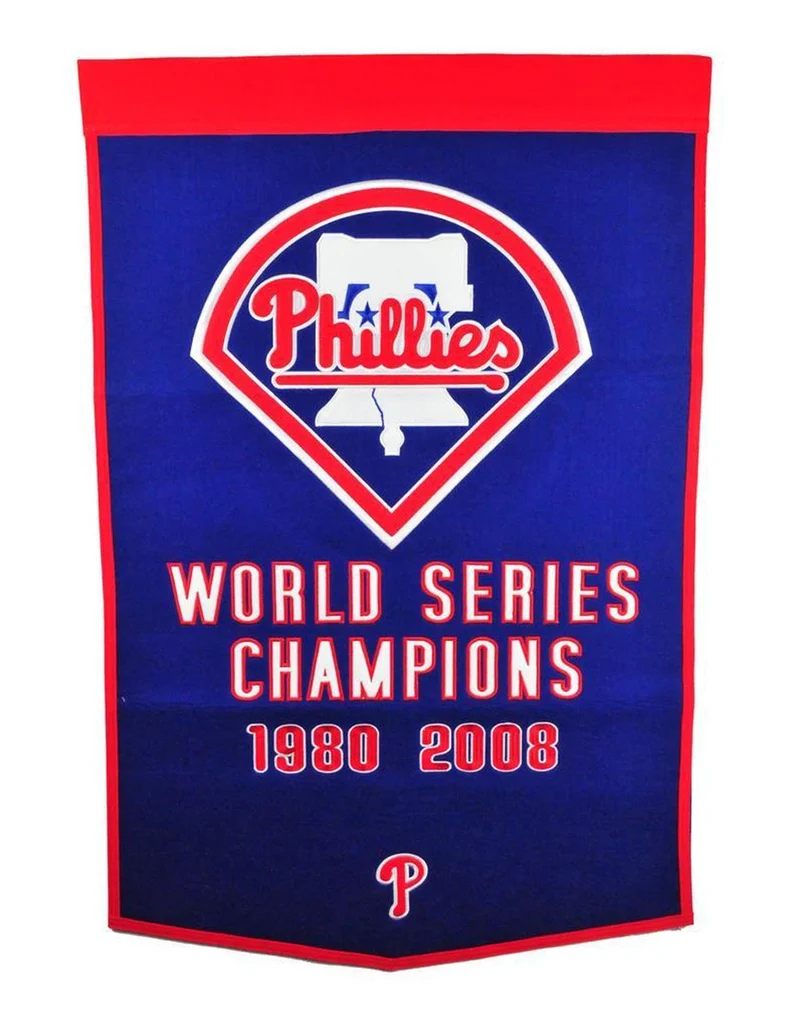 Philadelphia Phillies Vintage Wool Dynasty Banner With Cafe Rod