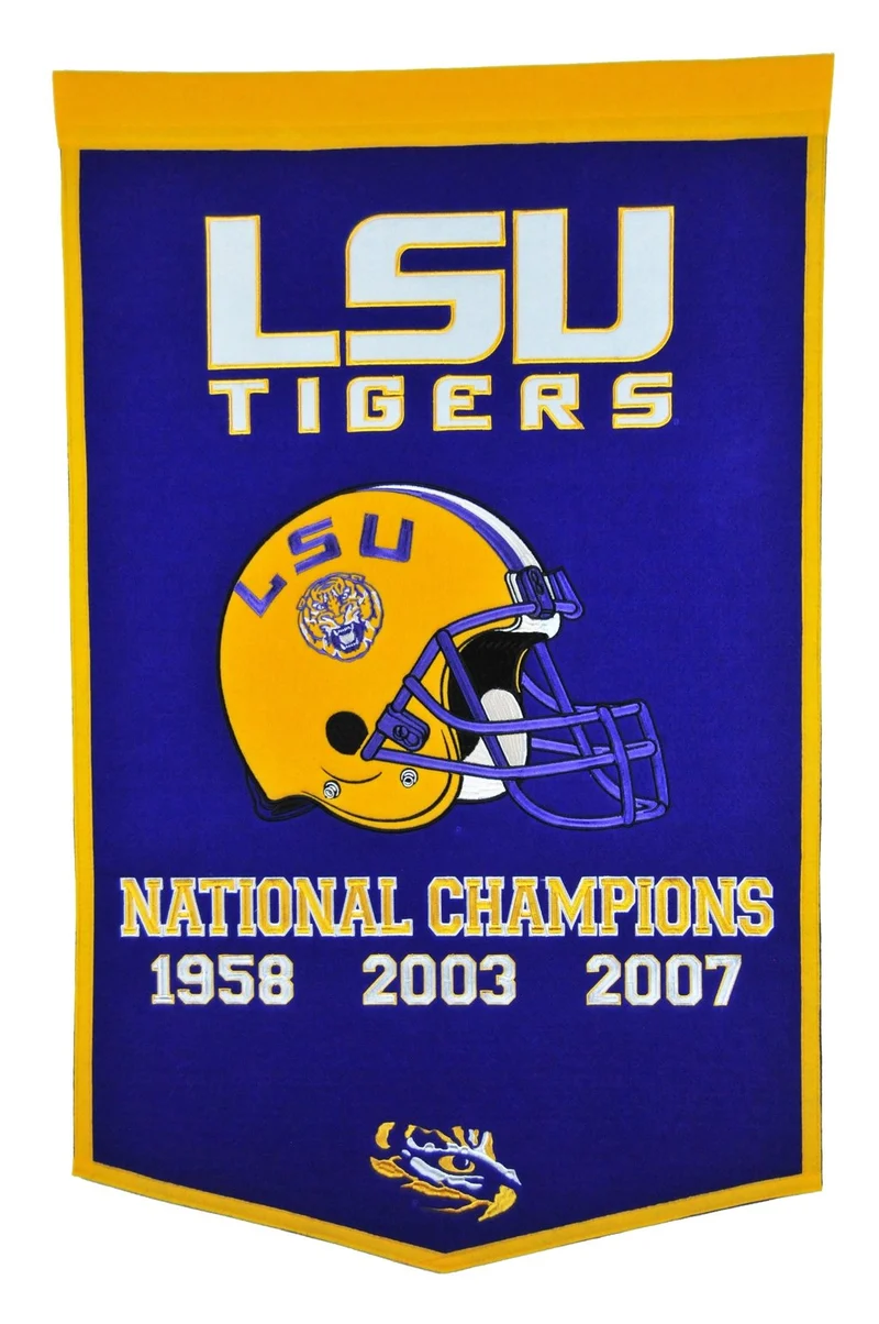 LSU Vintage Wool Dynasty Banner With Cafe Rod