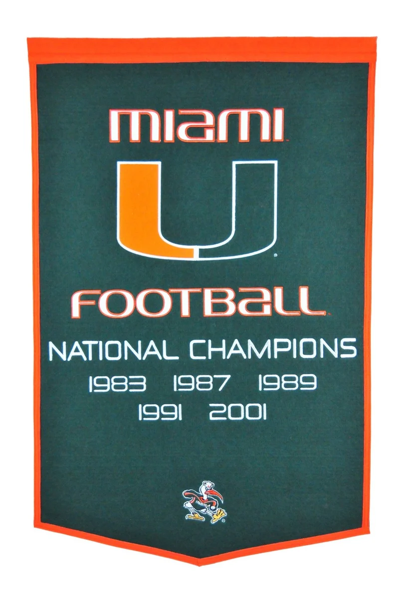 Miami University Vintage Wool Dynasty Banner With Cafe Rod