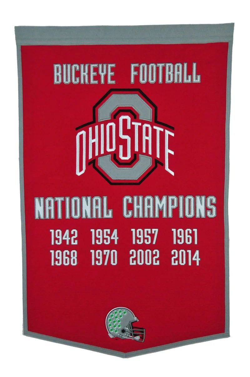 Ohio State University Vintage Wool Dynasty Banner With Cafe Rod