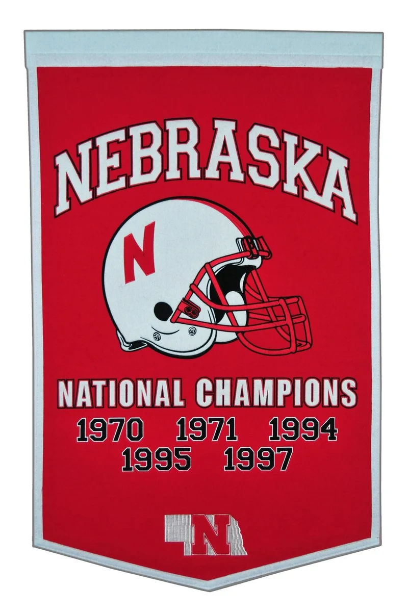 University of Nebraska Vintage Wool Dynasty Banner With Cafe Rod